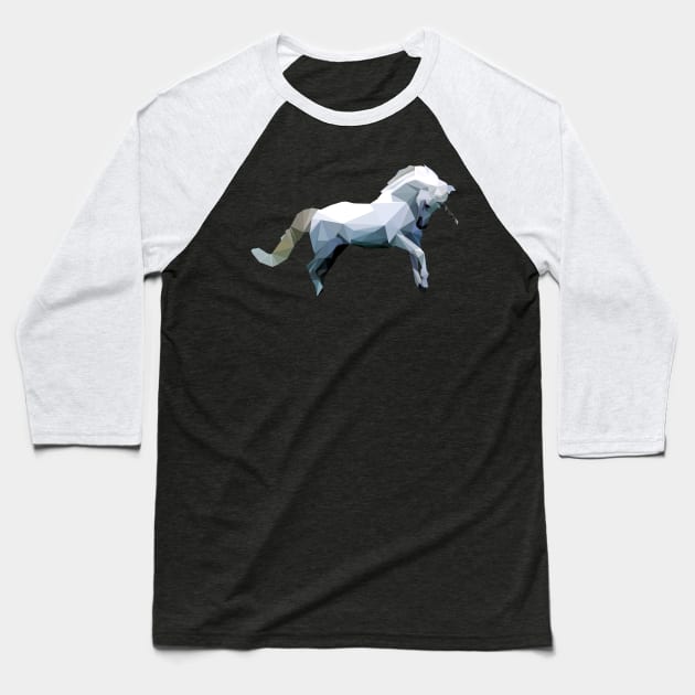 Low Poly Unicorn Baseball T-Shirt by SolarFlare